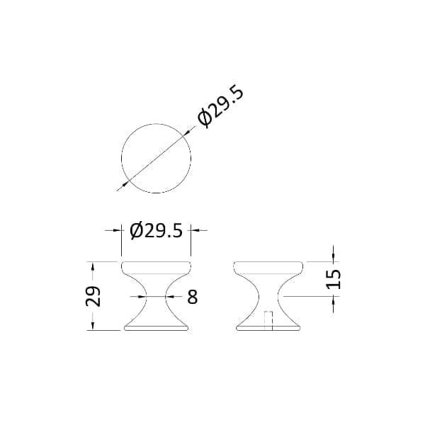 Nuie Other Furniture Accessories,Nuie Nuie Indented Knob Furniture Handle 30mm Wide