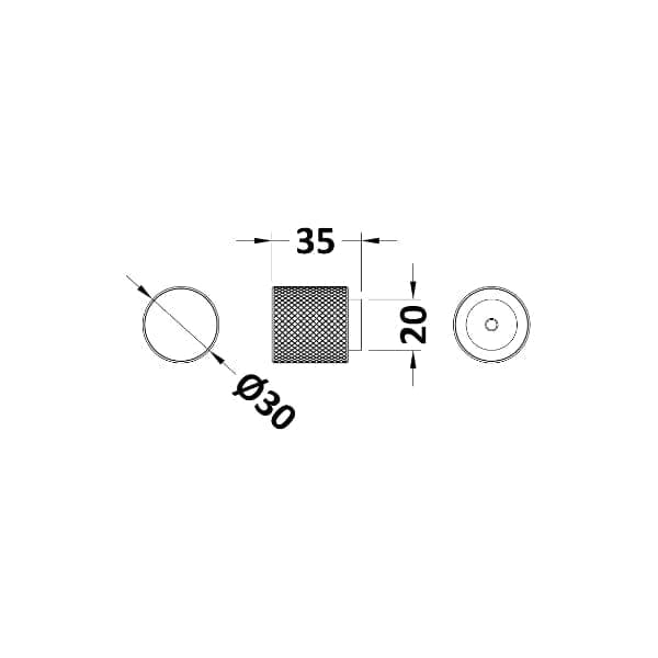 Nuie Other Furniture Accessories,Nuie Nuie Indented Round Knob Furniture Handle 30mm Wide