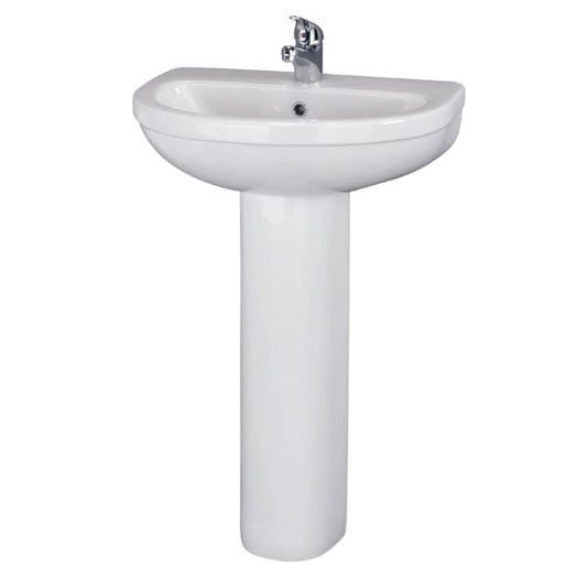 Nuie Full Pedestal Basins,Modern Basins One Nuie Ivo 550mm Basin With Full Pedestal - White