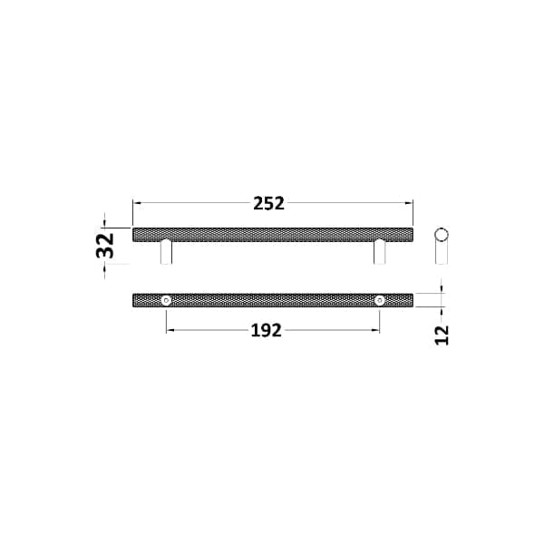 Nuie Other Furniture Accessories,Nuie Nuie Knurled Bar Furniture Handle 192mm Wide