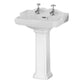 Nuie Full Pedestal Basins,Modern Basins Nuie Legend 590mm Full Pedestal Basin - 2 TH - White