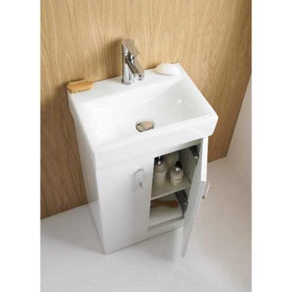 Nuie Floor Standing Vanity Units,Modern Vanity Units,Basins With Floor Standing Vanity Units, Nuie Nuie Mayford 2 Door Floorstanding Vanity Unit With Basin 450mm Wide - Gloss White