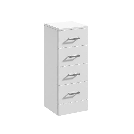 Nuie Wall Hung Storage Cabinets,Modern Storage Units,Nuie 300mm x 300mm Nuie Mayford 4 Drawer Medium Storage Unit - Gloss White
