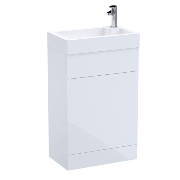 Nuie Floor Standing Vanity Units,Modern Vanity Units,Basins With Floor Standing Vanity Units, Nuie Nuie Mayford Floorstanding WC Unit With Basin 500mm x 766mm Gloss White