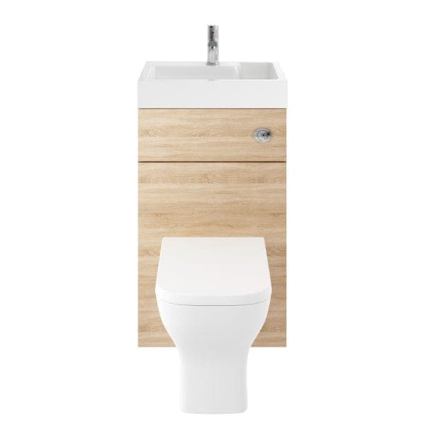 Nuie Floor Standing Vanity Units,Modern Vanity Units,Basins With Floor Standing Vanity Units,Nuie Natural Oak Nuie Mayford Floorstanding WC Unit With Basin 500mm x 890mm