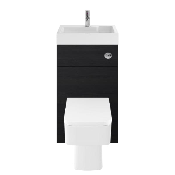 Nuie Floor Standing Vanity Units,Modern Vanity Units,Basins With Floor Standing Vanity Units,Nuie Charcoal Black Nuie Mayford Floorstanding WC Unit With Basin 500mm x 890mm