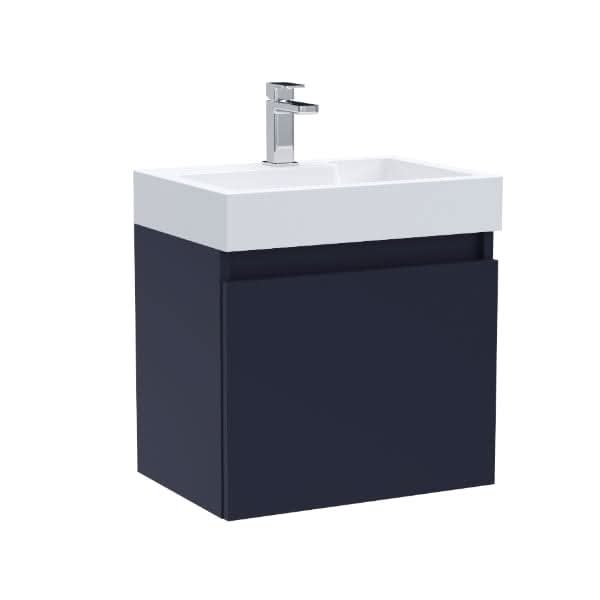 Nuie Merit 1 Door Wall Hung Vanity Unit With Polymarble Basin 500mm Wide