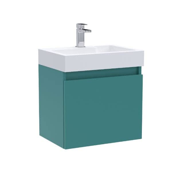 Nuie Merit 1 Door Wall Hung Vanity Unit With Polymarble Basin 500mm Wide