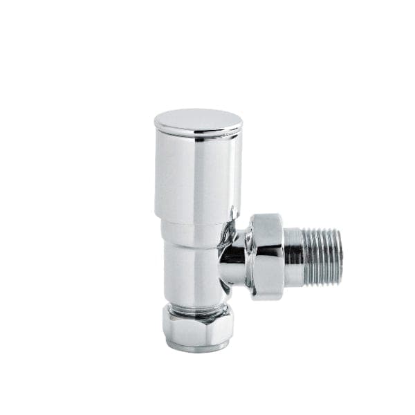 Nuie Manual Radiator Valves Nuie Minimalist Angled Radiator Valves Pair - 82mm High- Chrome