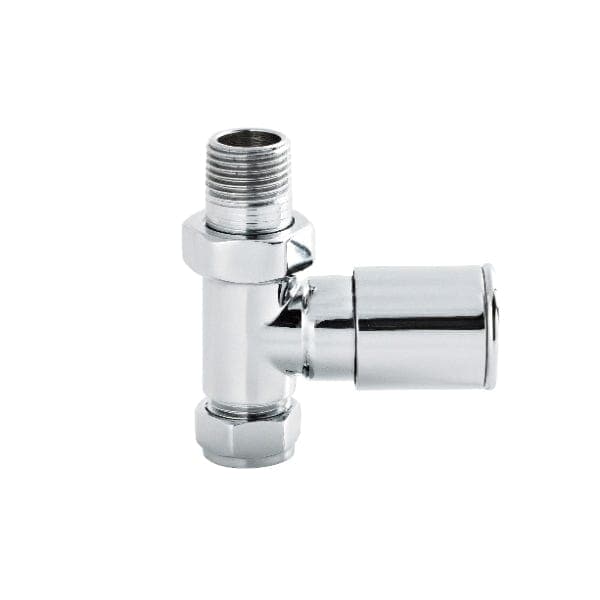 Nuie Manual Radiator Valves Nuie Modern Straight Radiator Valves Pair - Chrome