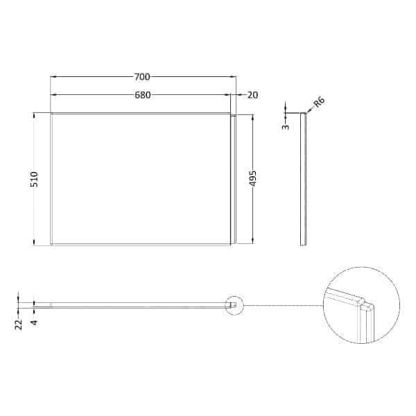 Nuie Bath Panels,Nuie,Bath Accessories Nuie P Shaped Shower Bath End Panel - 700mm - White