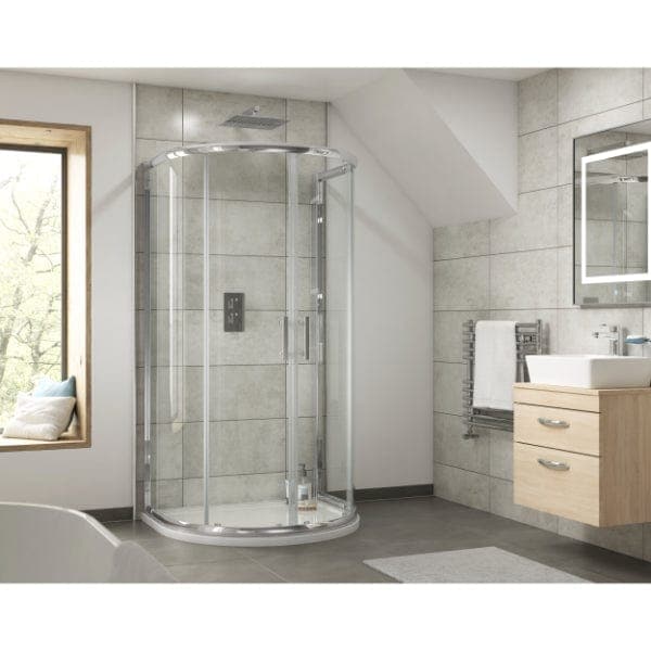 Nuie Shower Enclosure Accessories,Nuie Nuie Pacific 1050mm x 925mm D-Shaped Shower Enclosure - Chrome