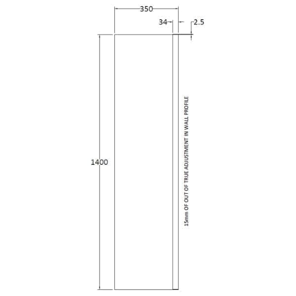 Nuie Bath Screens,Nuie,Bath Accessories Nuie Pacific Fixed Shower Bath Screen - 1400mm x 350mm - Polished Chrome