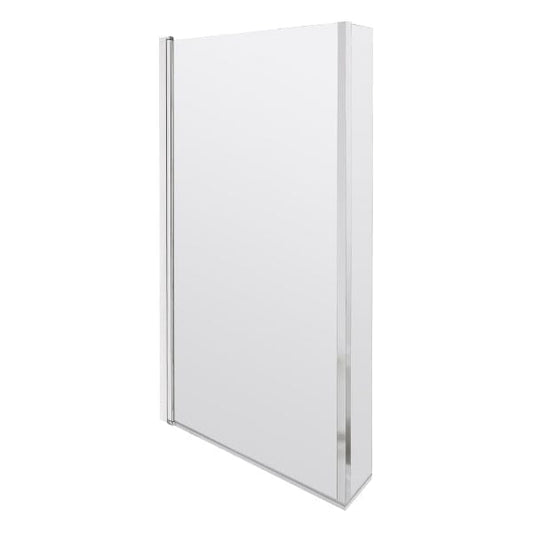 Nuie Bath Screens,Nuie,Bath Accessories Nuie Pacific Hinged Shower Bath Screen - 1430mm x 795mm - Polished Chrome