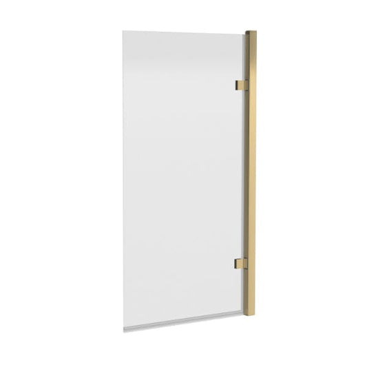 Nuie Bath Screens,Nuie,Bath Accessories Nuie Pacific Hinged Shower Bath Screen - 1520mm x 830mm - Brushed Brass