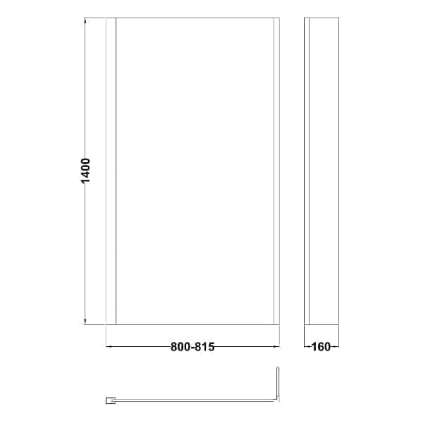 Nuie Bath Screens,Nuie,Bath Accessories Nuie Pacific L Shaped Shower Bath Screen - 1400mm x 805mm - Polished Chrome