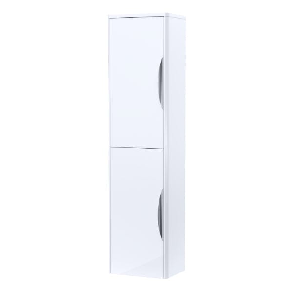 Nuie Tall Storage Units,Modern Storage Units Gloss White Nuie Parade 2 Door Wall Hung Tall Storage Unit 350mm Wide
