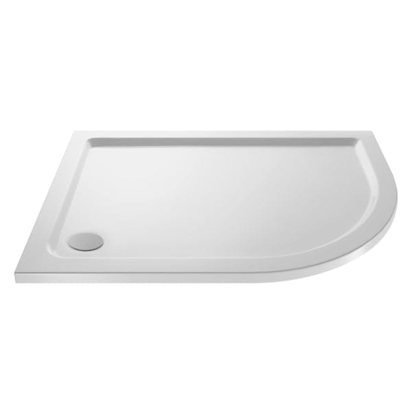 Nuie Offset Quadrant Shower Trays,Shower Trays,Nuie 900mm x 760mm / Right Nuie Pearlstone Offset Quadrant Shower Tray - White