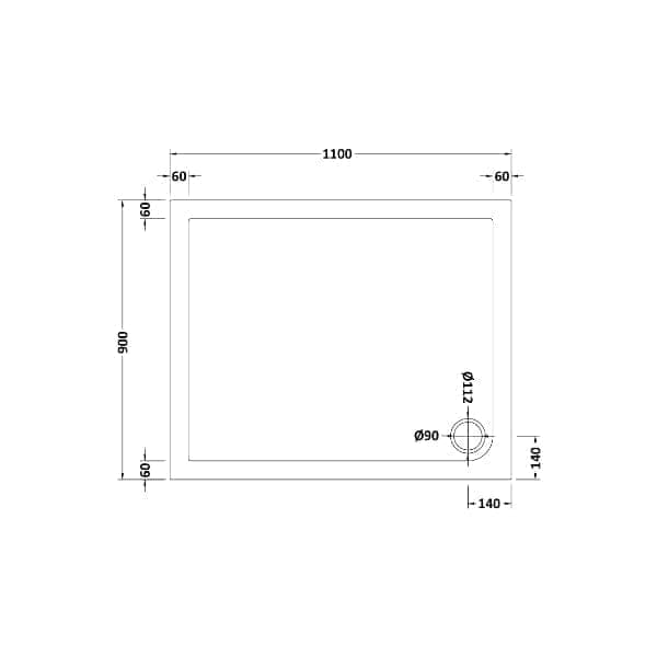 Nuie Rectangular Shower Trays,Shower Trays,Nuie Nuie Pearlstone Rectangular Shower Tray - White