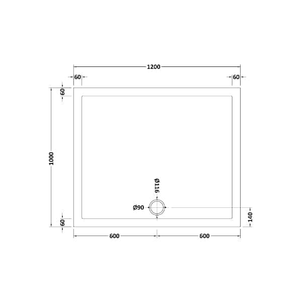 Nuie Rectangular Shower Trays,Shower Trays,Nuie Nuie Pearlstone Rectangular Shower Tray - White