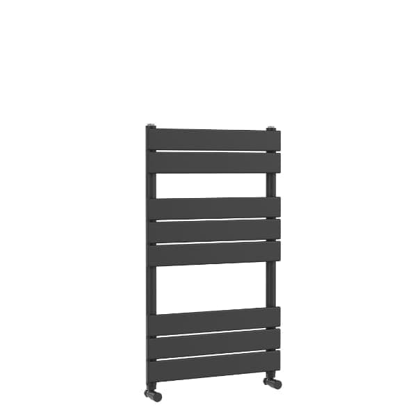 Nuie Straight Designer Heated Towel Rails,Modern Designer Heated Towel Rails Anthracite Nuie Piazza Flat Panel Heated Towel Rail - 840mm x 500mm