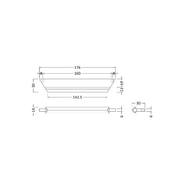 Nuie Other Furniture Accessories,Nuie Nuie Profile Furniture Handle 176mm Wide