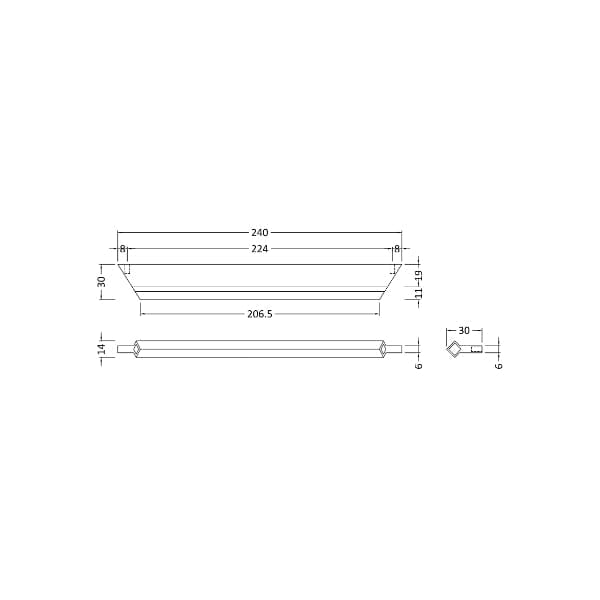 Nuie Other Furniture Accessories,Nuie Nuie Profile Furniture Handle 240mm Wide