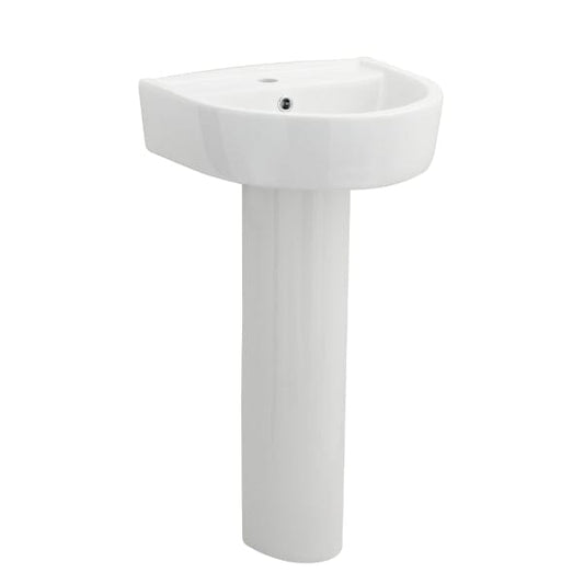 Nuie Full Pedestal Basins,Modern Basins Nuie Provost 420mm Basin With Full Pedestal - 1 TH - White