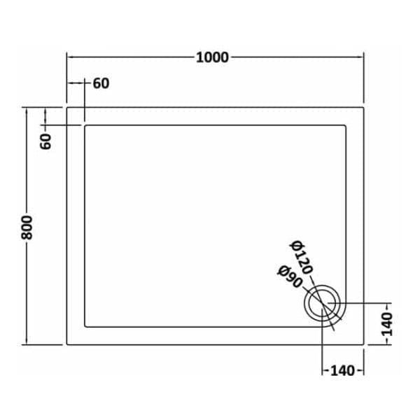 Nuie Rectangular Shower Trays,Shower Trays,Nuie Nuie Rectangular Shower Tray - Slate Grey