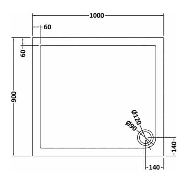 Nuie Rectangular Shower Trays,Shower Trays,Nuie Nuie Rectangular Shower Tray - Slate Grey