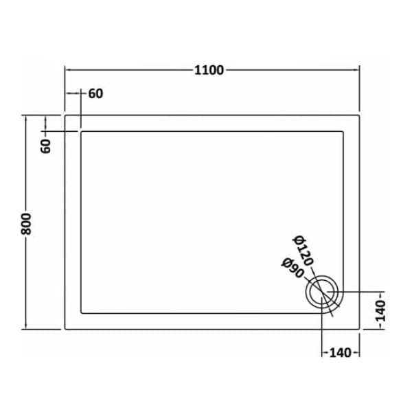 Nuie Rectangular Shower Trays,Shower Trays,Nuie Nuie Rectangular Shower Tray - Slate Grey