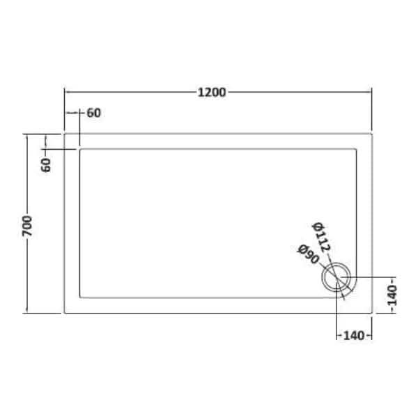Nuie Rectangular Shower Trays,Shower Trays,Nuie Nuie Rectangular Shower Tray - Slate Grey
