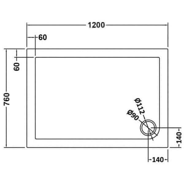 Nuie Rectangular Shower Trays,Shower Trays,Nuie Nuie Rectangular Shower Tray - Slate Grey