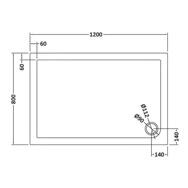 Nuie Rectangular Shower Trays,Shower Trays,Nuie Nuie Rectangular Shower Tray - Slate Grey