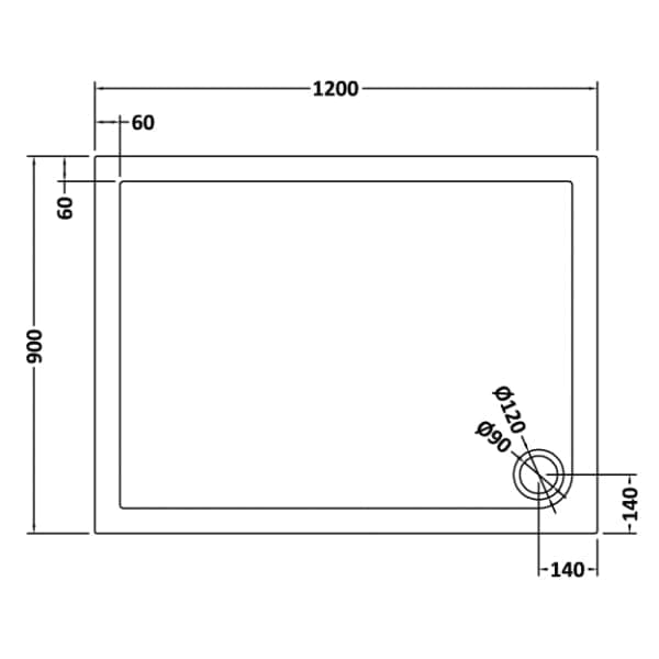Nuie Rectangular Shower Trays,Shower Trays,Nuie Nuie Rectangular Shower Tray - Slate Grey