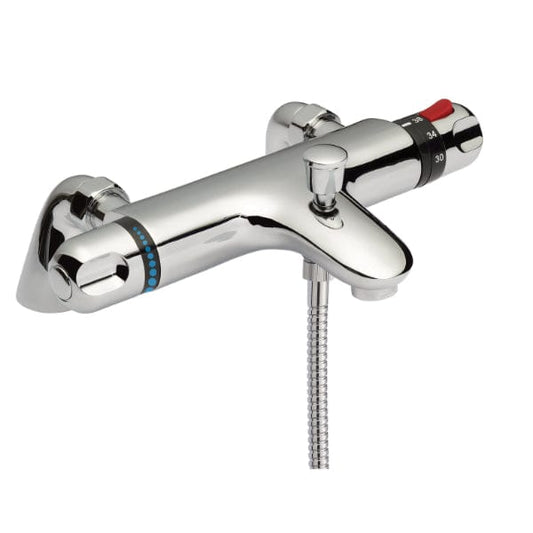 Nuie Bath Shower Mixer Taps,Deck Mounted Taps,Modern Taps Nuie Reef Thermostatic Bath Shower Mixer Tap - Chrome