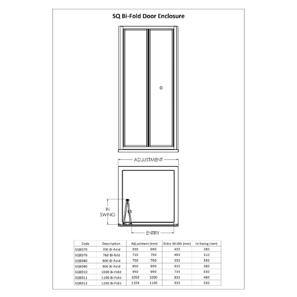 Nuie Bi-Fold Shower Doors,Shower Doors,Nuie Nuie Rene Bi-Fold Shower Door - Chrome