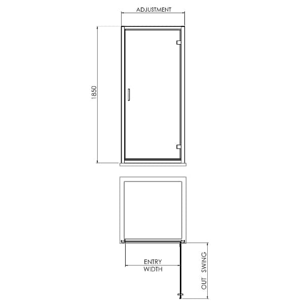 Nuie Hinged Shower Doors,Shower Doors,Nuie Nuie Rene Hinged Shower Door