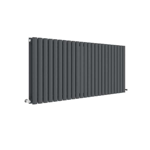 Nuie Horizontal Designer Radiators,Modern Designer Radiators Anthracite Nuie Revive Double Panel Horizontal Designer Radiator - 600mm x 1398mm