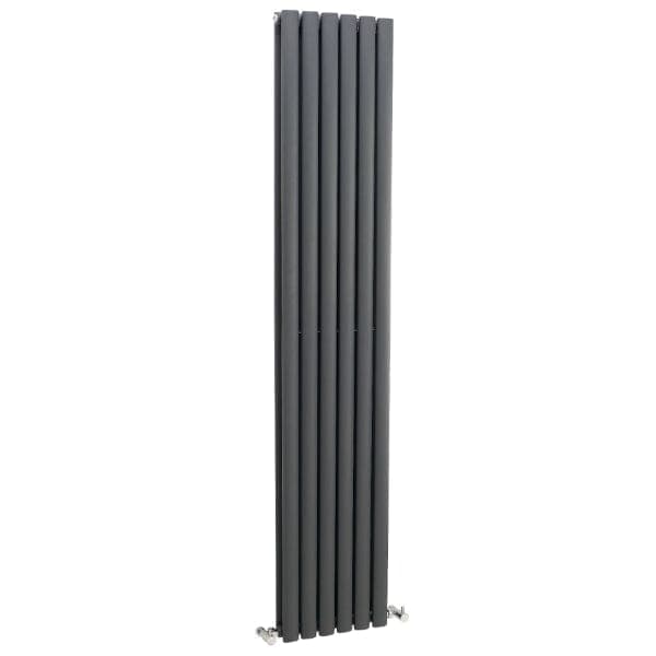 Nuie Vertical Designer Radiators,Modern Designer Radiators Anthracite Nuie Revive Double Panel Vertical Designer Radiator - 1800mm x 354mm