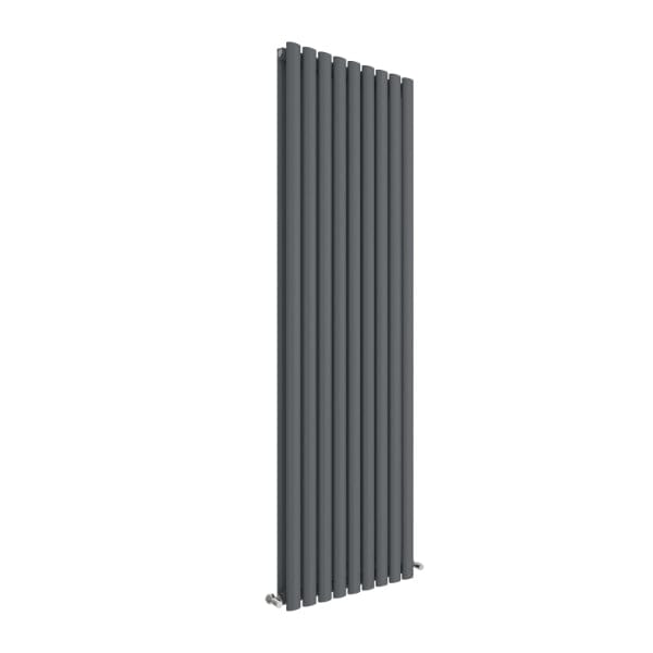 Nuie Vertical Designer Radiators,Modern Designer Radiators Anthracite Nuie Revive Double Panel Vertical Designer Radiator - 1800mm x 528mm