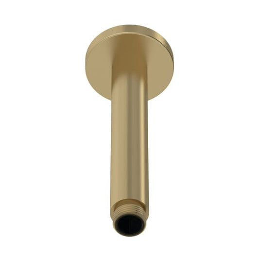 Nuie Shower Arms Brushed Brass Nuie Round 160mm Long Ceiling Mounted Shower Arm