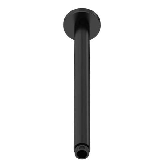 Nuie Shower Arms Matt Black Nuie Round 310mm Long Ceiling Mounted Shower Arm