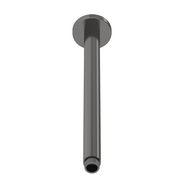 Nuie Shower Arms Brushed Gun Metal Nuie Round 310mm Long Ceiling Mounted Shower Arm