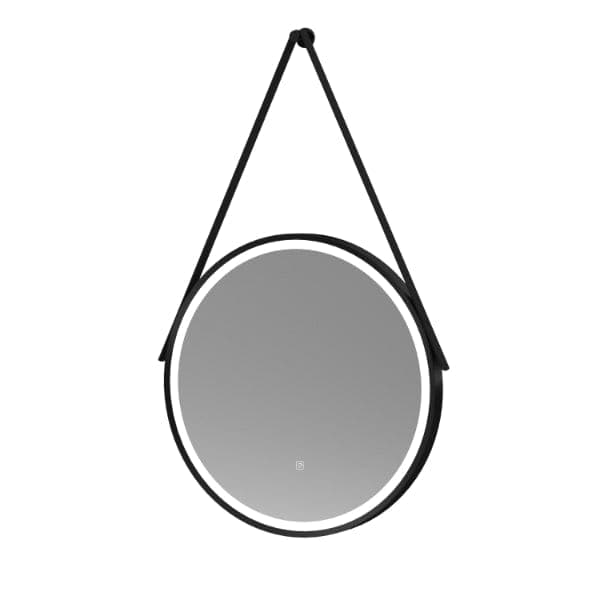Nuie Illuminated Mirrors Black Nuie Salana Framed LED Illuminated Mirror With Touch Sensor - 600mm x 600mm
