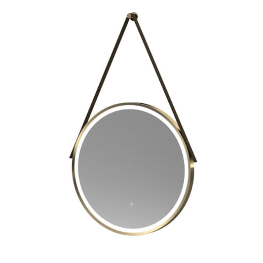 Nuie Illuminated Mirrors Brushed Brass Nuie Salana Framed LED Illuminated Mirror With Touch Sensor - 600mm x 600mm