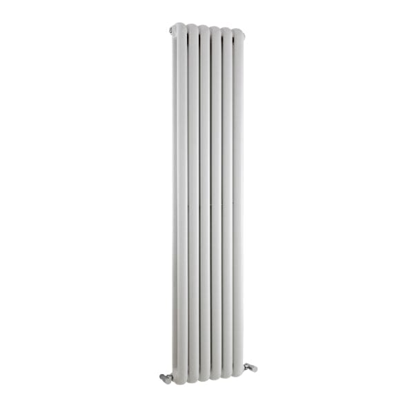 Nuie Vertical Designer Radiators,Modern Designer Radiators High Gloss White Nuie Salvia Double Panel Vertical Designer Radiator - 1500mm x 383mm