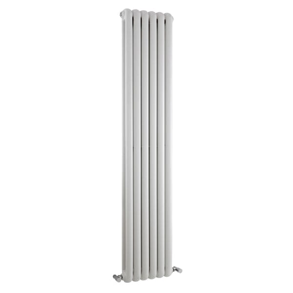 Nuie Vertical Designer Radiators,Modern Designer Radiators High Gloss White Nuie Salvia Double Panel Vertical Designer Radiator - 1800mm x 383mm