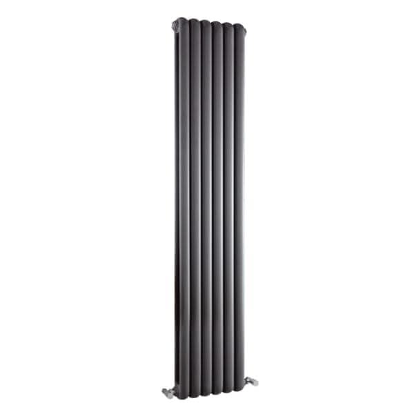 Nuie Vertical Designer Radiators,Modern Designer Radiators Anthracite Nuie Salvia Double Panel Vertical Designer Radiator - 1800mm x 383mm