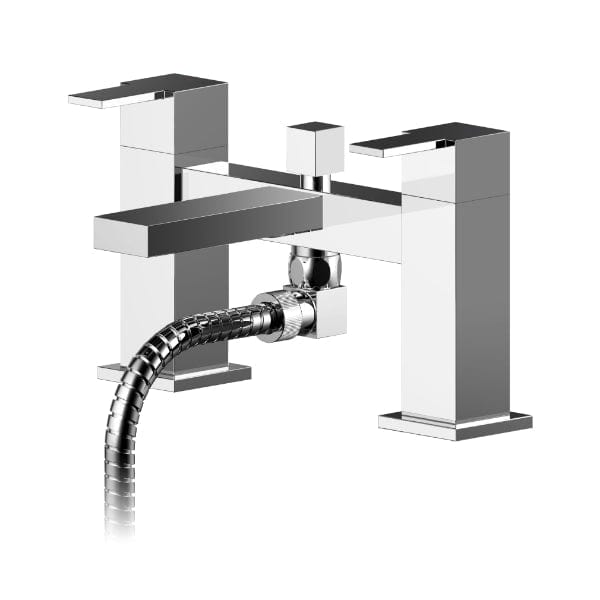 Nuie Bath Shower Mixer Taps,Deck Mounted Taps,Modern Taps Nuie Sanford Deck Mounted Bath Shower Mixer Tap With Shower Kit - Chrome